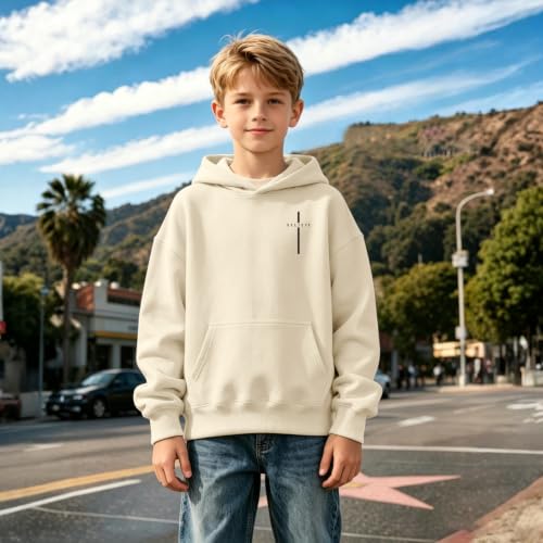 Fkatuzi Christian Graphic Hoodies For Boys Cross Sweatshirt Kids Jesus Hoodie Faith God Religious Bible Verse Believe Tops - color: Apricot, size: 5-6 Years