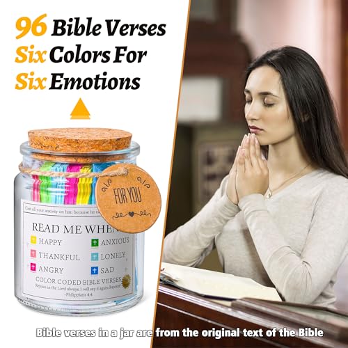 Bible Verse Jar, Read Me When Bible Verses Jar for Daily Encouragement - color: Bible Jar of Emotions and Feelings