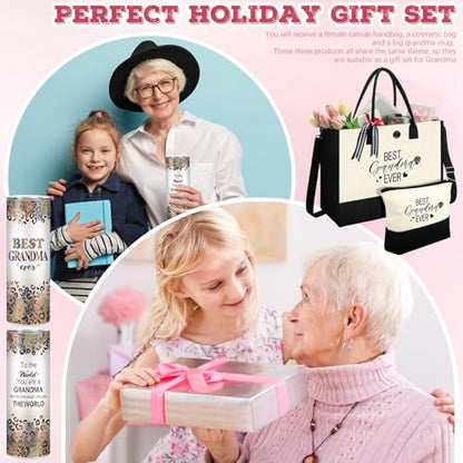 Silkfly 3 Pcs Best Grandma Ever Gifts Set for Thanksgiving Christmas Day - style: Best Grandma Ever