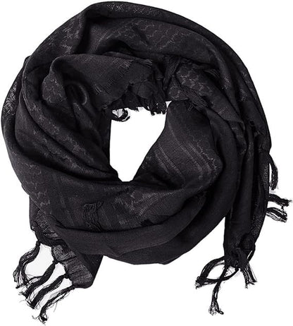 Aonal Military Shemagh Tactical Desert Scarf, Keffiyeh Scarf for Men - color: Black