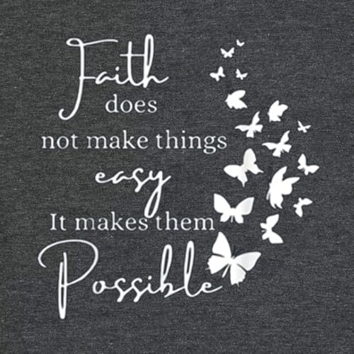 Christian Jesus Faith T Shirts for Women - color: Gray5, size: Medium