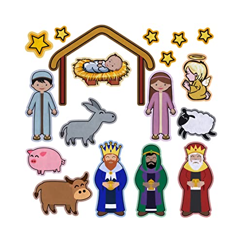 Christmas the Birth of Jesus Nativity Felt Play Art Set Flannel Board Story Storyboard Pieces