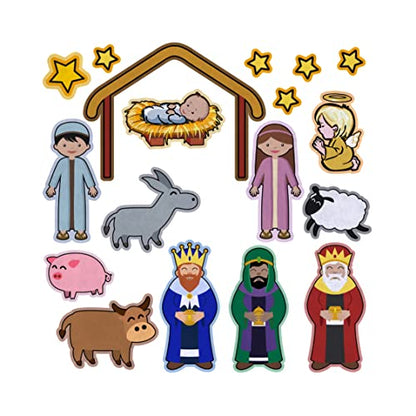 Christmas the Birth of Jesus Nativity Felt Play Art Set Flannel Board Story Storyboard Pieces