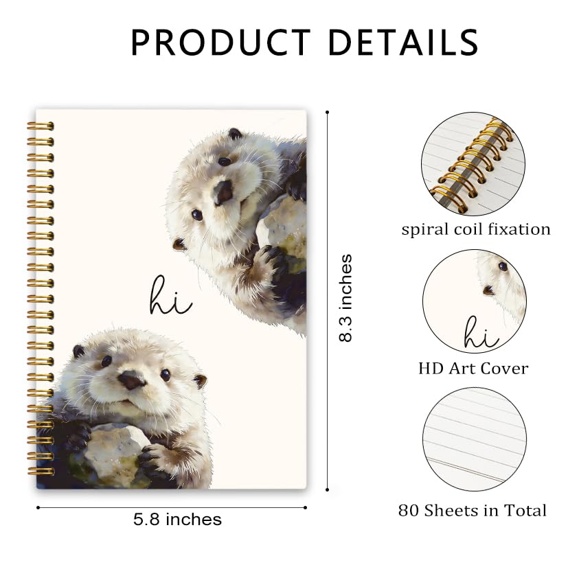 Cute Sea Otter Notebook Journal Gifts for Women Girls Kids School A5 - color: SeaOtter