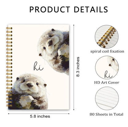 Cute Sea Otter Notebook Journal Gifts for Women Girls Kids School A5 - color: SeaOtter