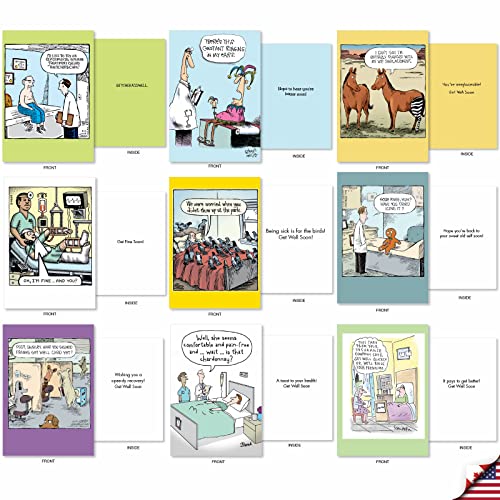 NobleWorks Funny Get Well Cards 36 Assorted Hysterical Bulk Box Set Greeting Cards Envelopes Mix Feel Better Variety Pack for Men, Women (36 Designs, 1 Each) Happy and Healthy AC2798GWG-B1x36 - style: Happy and Healthy