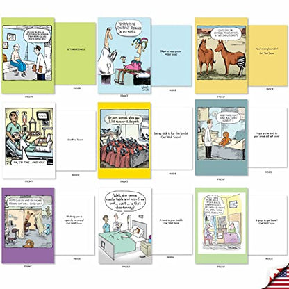 NobleWorks Funny Get Well Cards 36 Assorted Hysterical Bulk Box Set Greeting Cards Envelopes Mix Feel Better Variety Pack for Men, Women (36 Designs, 1 Each) Happy and Healthy AC2798GWG-B1x36 - style: Happy and Healthy