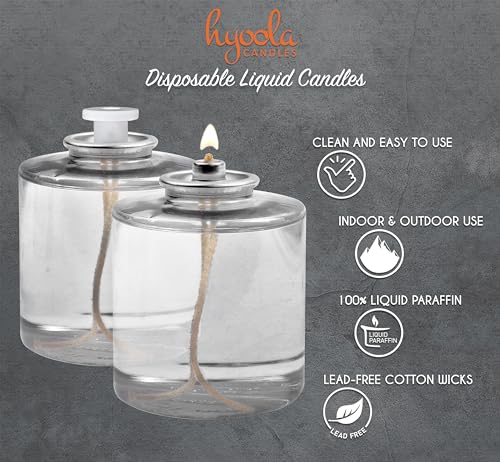 Hyoola 80 Hour Liquid Paraffin Long Burning Candles - 6 Pack - Survival and Emergency Candles - size: 6 Pack
