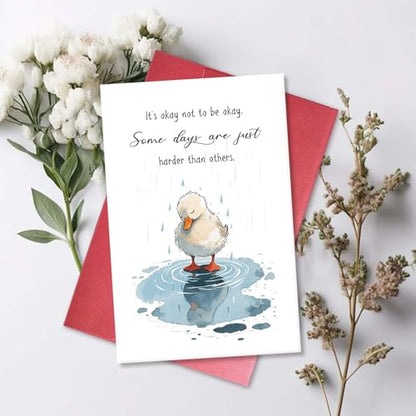 Heartfelt Encouragement Card, Get Well Soon Card for Woman Man, Positive Sympathy Card, It's Okay Not to Be Okay - color: It's Okay Not to Be Okay
