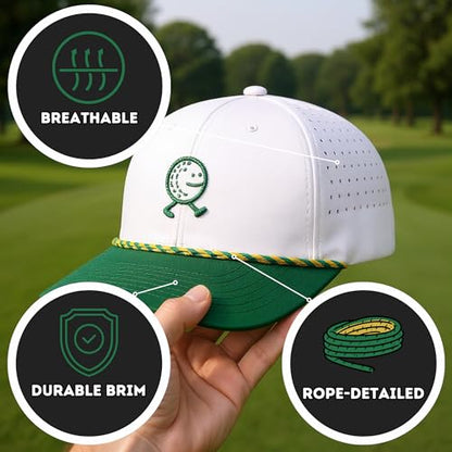 Trucker Hats for Men – Snapback Embroidered Design, Adjustable Fit – Funny Golf Hats, Fishing & Casual Wear - color: Golf Guy