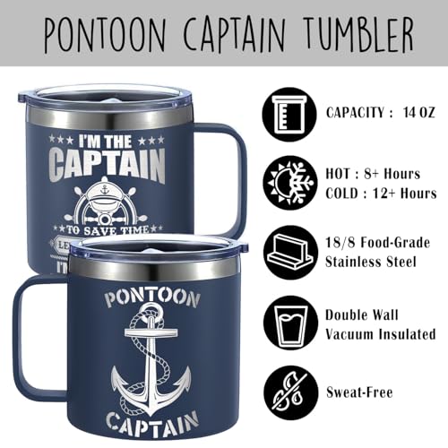 14 Oz Boating Tumbler – Captain & Boat Owner Gift, Nautical Accessories for Men, Pontoon Boater Gift, Funny Boat Lover Drinkware - color: Captain Always Right