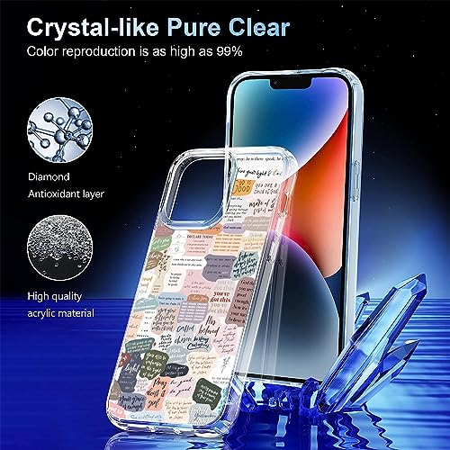 Compatible with iPhone 15 Pro Max Case, Bible Verses Aesthetic Cute Indie Christian Postive Quotes iPhone Case Clear Shockproof Slim Soft TPU Protective Case - color: Pattern-6, size: iPhone 15 Pro Max (6.7 inch)