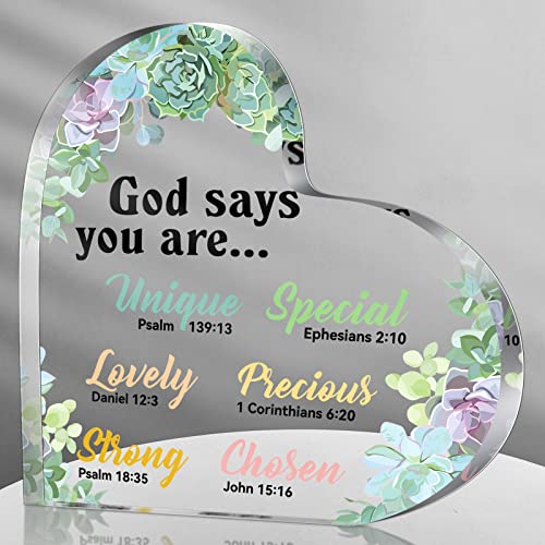 Chunful Christian Gift Women Heart Paperweight Scripture Decor, Flower - style: Flower