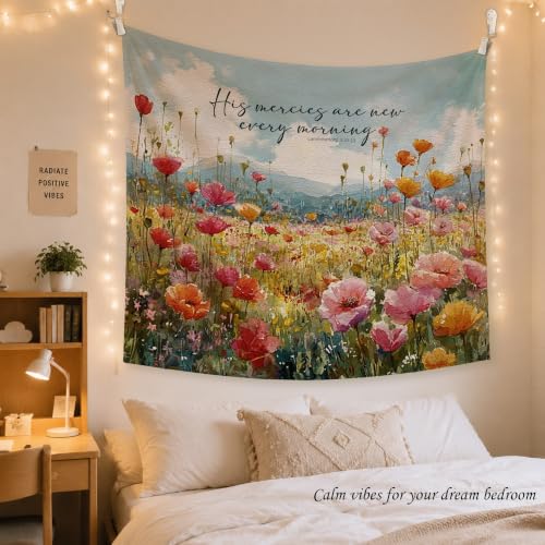 SAMKEIDOI Christian Floral Tapestry Wall Hanging 50x60 Inch - color: SJ-1