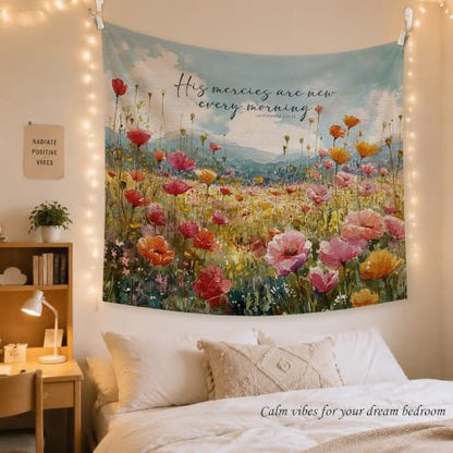 SAMKEIDOI Christian Floral Tapestry Wall Hanging 50x60 Inch - color: SJ-1