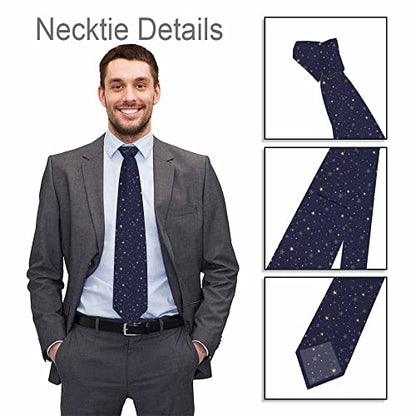 Love Red Heart Men's Tie Romantic Valentines Day Men's Necktie Ties for Mens Daily Wedding Party Business - color: Space Stars