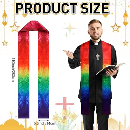 Clergy Stole 110" Priest Clergy Stole Priest Sash Scarf Stoles for Church Minister Pastor Shawl Wedding