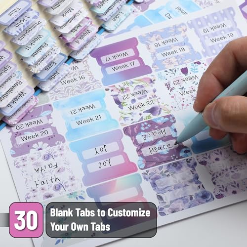 Mr. Pen- Laminated Bible Tabs, 120 pcs, Easy-to-Read & Apply - color: Lavender Breeze