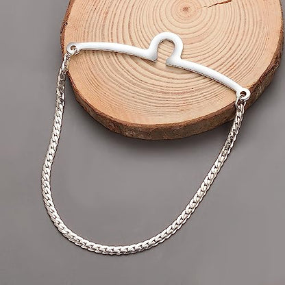 2Pcs Tie Chain for Men Classic with Double Single Gold Silver Elegant Chain Tie Cilp - color: silver single chain (two)