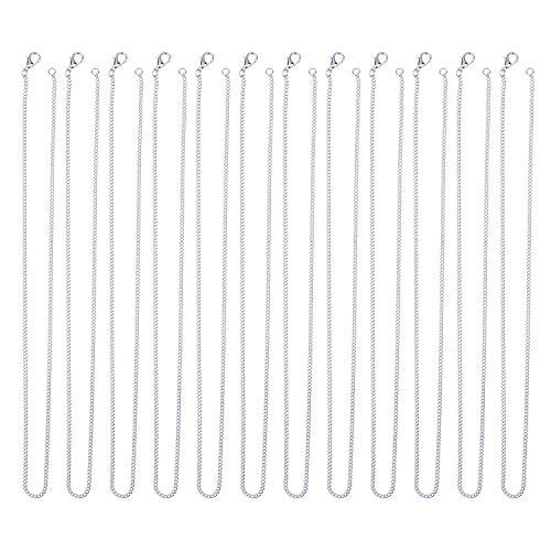 Outus 12 Pack Silver Link Chain Necklaces W/Lobster Clasp, 18 Inch - size: 18 Inch