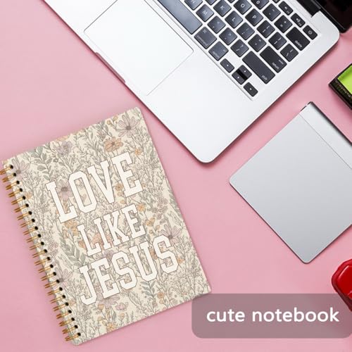 Bible Journal for Women, Christian Gifts for Women Girls, Prayer Bible Study Supplies Notebook, Boho Floral Office School Supplies, Love Like Jesus Hardcover Spiral Notebook 5.5 x 8.3 Inch - color: love like Jesus