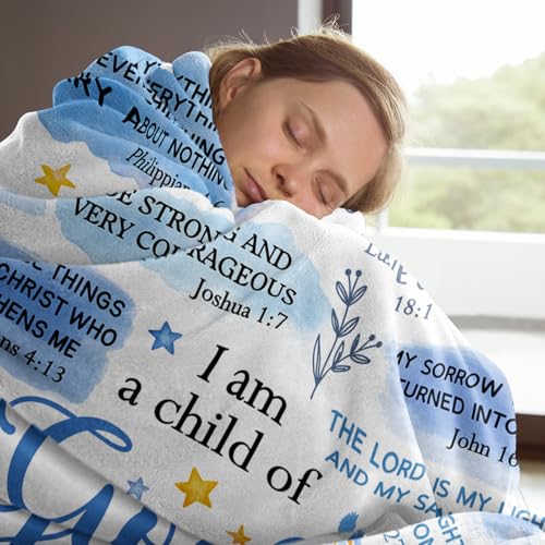 Baptism Gifts for Boys, Christian Blanket, Teen Boy Gifts Trendy Stuff - color: Blue, size: 50*60IN