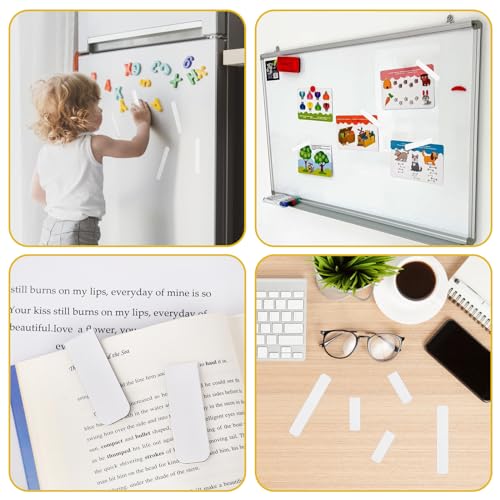 48 Pieces White Magnetic Bookmarks Book Marker Clip Sublimation Bookmarks, Magnetic Page Markers Clips for Kids Students Teachers Classroom Office Reading Book Lovers Supplies - style: White