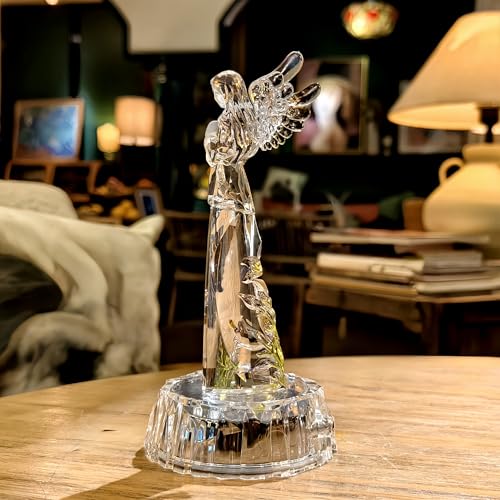 Praying Angel Acrylic Statue 8.6”H LED Lighted Christmas Decor