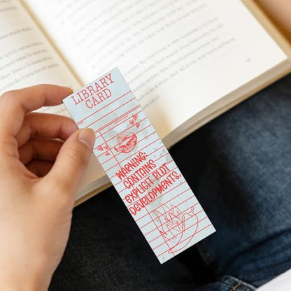 100 Pcs Spicy Romance Paper Bookmarks, Funny Smut Library Card Paper Bookmark for Women Man, Retro Library Page Marks for Adults Reading Lovers Bookish Accessories Gifts - color: Spicy Romance