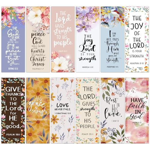Bible Verse Bookmarks Gifts - 120 Pcs Christian Flower Bookmark Paper Scripture Religious Book Marks Page Clip Inspirational Gift for Women Men Church Book Lovers Reading Bookish Supplies - color: Christian Flower