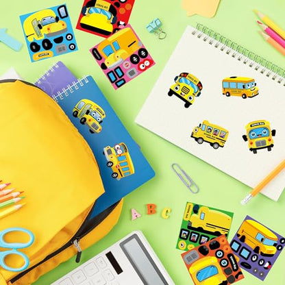 Haooryx Back to School Bus Sticker, 300 Pcs Make Your Own Yellow Bus DIY - style: Bus 1Roll