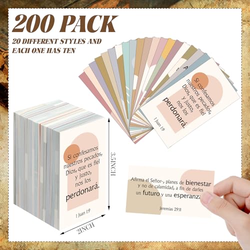 Motiskyy 200 Pcs Spanish Prayer Cards Christian Gifts, Boho - style: Boho