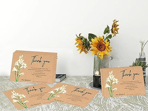 lily Minimalism Funeral Thank You Cards with Envelopes,Fillable Funeral Thank You Cards,Thank You Notes,Thank You Notes With Envelopes Set,Floral Thank You Cards,Personalized Thank You Cards,G5 - color: multicolorGX05