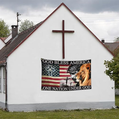 One Nation Under God Jesus Flag God Bless Amercia Flags 3x5 Outdoor Christian Faith Over Fear Jesus Easter Flag Patriotic House Yard Decorations Banner Gifts