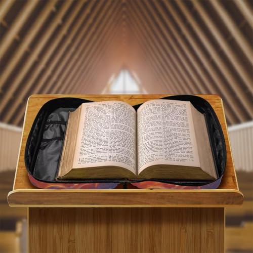 Coldinair Fire Baseball Bible Cover for Kids Teen Men,Galaxy Church Bible Protective Book Case with Pen Slot Handle & Zippered Pocket Red Marble Travel Christian Bible Accessories,Blue - color: Galaxy Fire Baseball