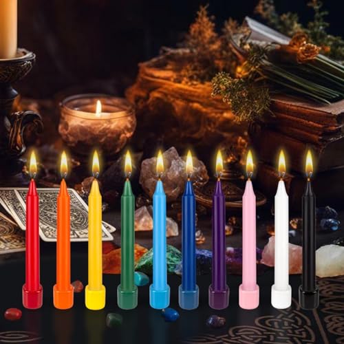 Mega Candles Unscented Mini Taper Chime Spell Candles 40 Count 4" x 1/2" - color: Green, size: 40 Pieces