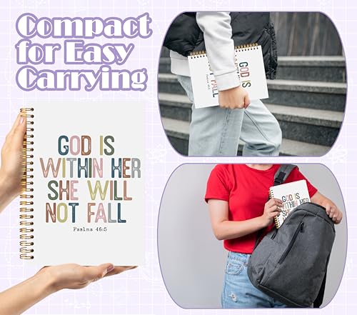 Inspirational Christian Notebook Journal 5.5x8.3, God is Within Her She Will Not Fall Bible Verse Prayer Journal Notebooks for Note Taking, Christian Hardcover Spiral Notebook - color: Prayer Blank Book 13