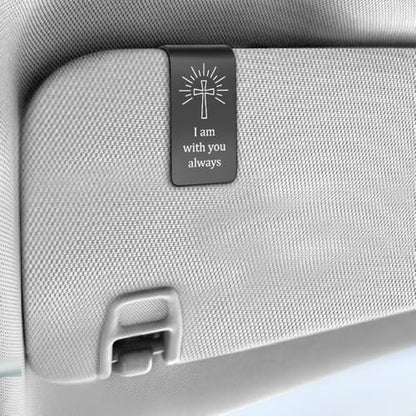 Prayer Cross Car Visor Clip, Christian Faith Visor Clip for Drivers - color: Black08