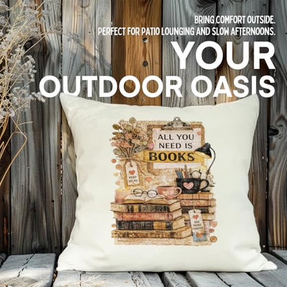 QIYUHOY Retro Book Lover Throw Pillow Covers, 18x18 Inch - color: 005-motivational