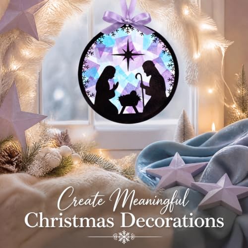 Motipuns 32 Pcs Nativity Suncatcher Craft Kit, Sunday School Christmas - style: Nativity