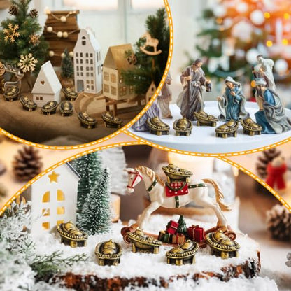 Civaner 50 Pcs Mini Brass Color Jesus in The Manger Figurines - style: Jesus in Manger