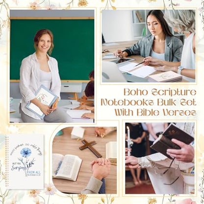 Supervitae 12 Pack Bible Verse Notebooks for Women Christian,Blessed - style: Blessed