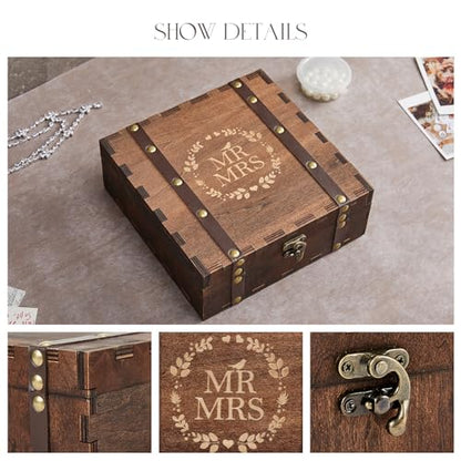 AW BRIDAL Bridal Shower Gifts Mr and Mrs Wedding Keepsake Box for Couples - color: Mr & Mrs