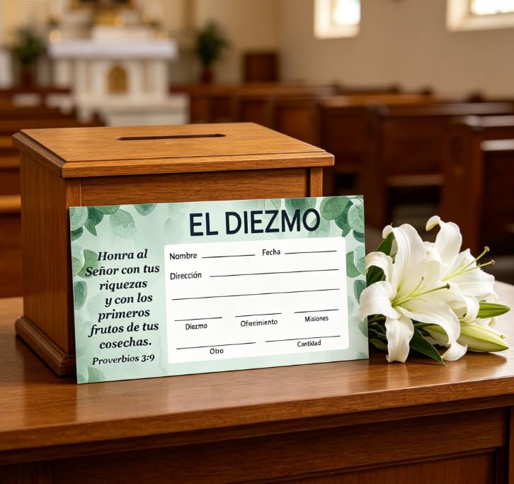 Spanish Tithes and Offering Envelopes for Church, 6.3 x 3.2 Inch Spanish Cash Envelopes for Tithes and Offerings,200 Counts in Total (Pack of 2) - size: 6.3 x 3.2 inches (Pack of 2)