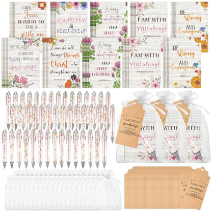 Qeeenar 200 Pcs Christian Gift Bulk Set Bible Verse, White, Floral - color: Floral, style: Floral