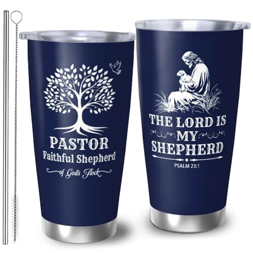 Pastor Appreciation Gifts 20oz Tumbler, Gift for Men Pastors - color: Blue-Pastor