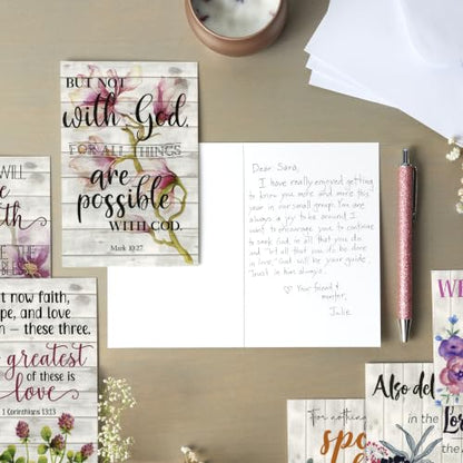 BEST PAPER GREETINGS Inspirational Cards with Envelopes - 60 Pack, 4 x 6 in, 6 Floral Designs - Christian Greeting Cards with Scripture Encouragement & Bible Verse Notes - size: 60-pack