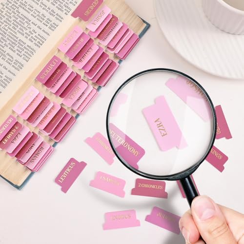 Laminated Bible Tabs for Women, Pink, Gold Foil Embossed Lettering, 105pcs - style: Gold Foil Pink