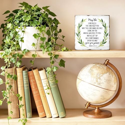 May The Lord Bless You Wood Block Plaque Box Sign 5.9 * 5.9 - color: white022