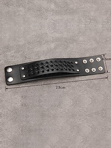 Jeilwiy Punk Rock Gothic Black Rivet Leather Spiked Necklace Collar Neckband Leather Choker Necklace for Women Mom Gifts Adjustable - color: Handmade Leather Bracelet